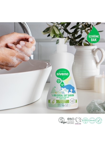 Siveno %100 Doğal Sıvı Kastil Sabun Zeytinyağlı Yoğun Nemlendirici Bitkisel Vegan 300 ML