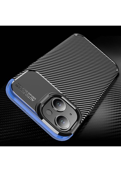 Apple Uyumlu iPhone 15 Plus Kilif Lens Karbon Serisi Negro Silikon Kapak