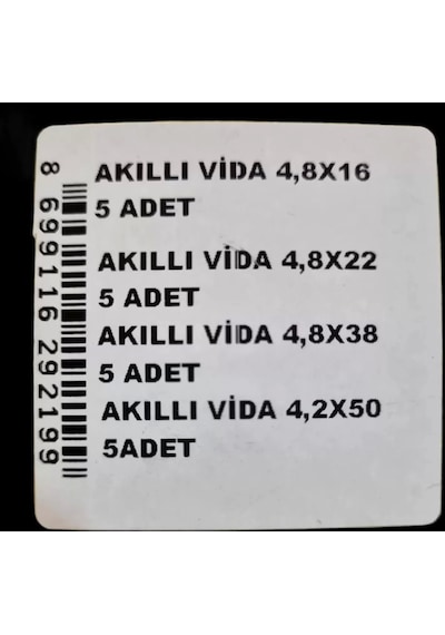 Multipack Matkap Uçlu Vida Seti Akıllı Vida