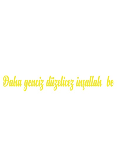 Daha Genciz Düzelicez İnşallah Araba Sticker 17x17 Cm Sarı