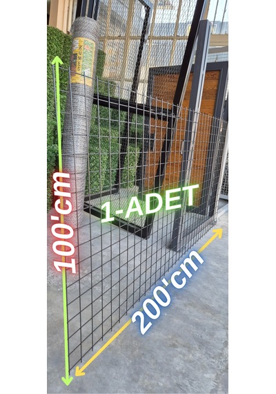 Hasır Tel- 5.5 X 5.5 Göz Aralıklı - 3.5'mm 100 X 200 Ebatında - 1 Adet Siyah