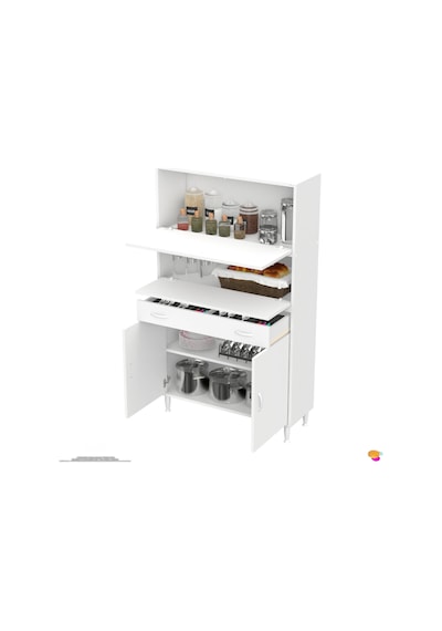 Modilayn Vio 90x163,4x32,5 Cm Yeni Çekmeceli, Kapaklı, Ekmeklikli, Çok Amaçlı Mutfak Dolabı. Beyaz Modilayn Vio 90x163,4x32,5 Cm Yeni Çekmeceli, Kapaklı, Ekmeklikli, Çok Amaçlı Mutfak Dolabı. Beyaz