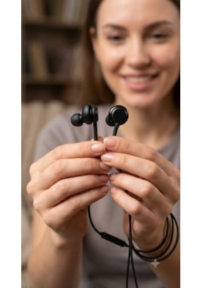 Akg Tarz Type C Kablolu Kulaklık, Type-c Girişli, Cihaz Seçmez, Hifi Ses, Dahili Mikrofon, Ergonomik Tasarım, Hasır Sarım, Kablo Üzerinde Ses Açma Kapama Ve Cevaplama Tuşlu Dlx-15