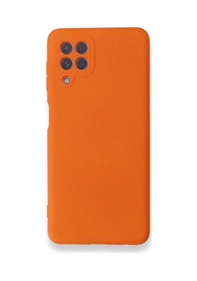 Samsung Galaxy M22 Ile Uyumlu Kılıf Lansman Kapak Içi Kadife Doku Kamera Korumalı Silikon Col23816-turuncu