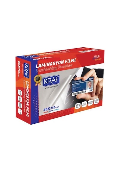 Laminasyon Filmi Parlak 85x115mm 125 Mic 100'lü 2128