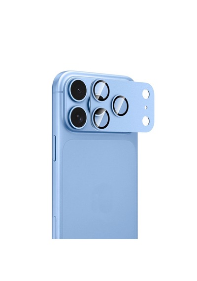 Forzacase İphone 18 Pro Max İle Uyumlu Tam Kaplayan Çerçeveli Kamera Lens Koruyucu - Fc1265 Buzul Mavi