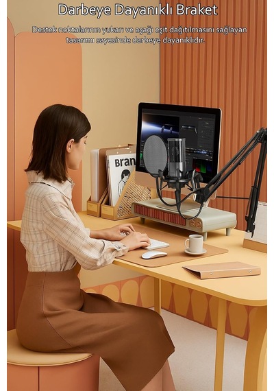Tr Mıcpro X2 Kardioid Condenser Stüdyo Mikrofonu, Siyah