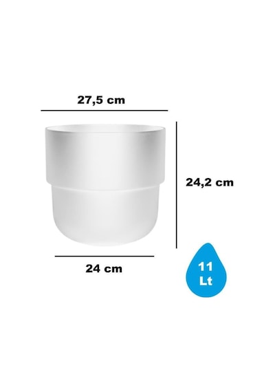 So-kup4 Kuple No:4 İç Kovalı Plastik Saksı Takımı 11 Lt Beyaz 6 Adet