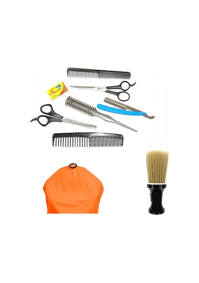 Alfa Set18 6lı Berber Seti + Ense Fırçası + Penuar