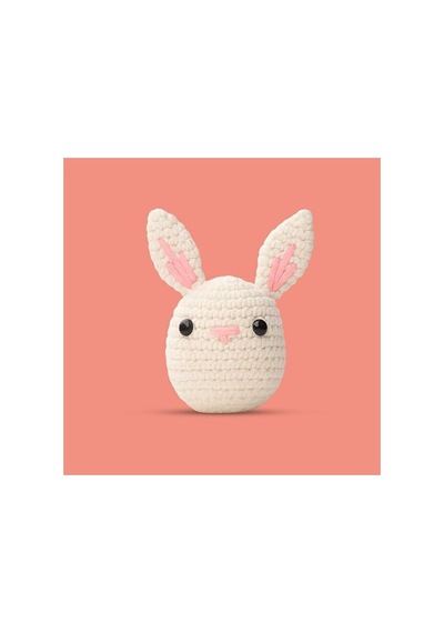 Başlangıç Seviyesi Amigurumi Tavşan Örgü Seti, El Yapımı Oyuncak