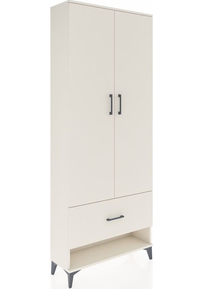 Arges Dolap 4 Raflı Tek Çekmeceli 2 Kapaklı 88x30x221 Aytaşı-... Aytaşı
