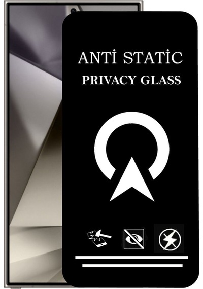 Samsung Galaxy S24 Ultra Uyumlu Tam Kaplayan Anti Statik Görünmez Safir Ekran Koruyucu Hayalet Cam