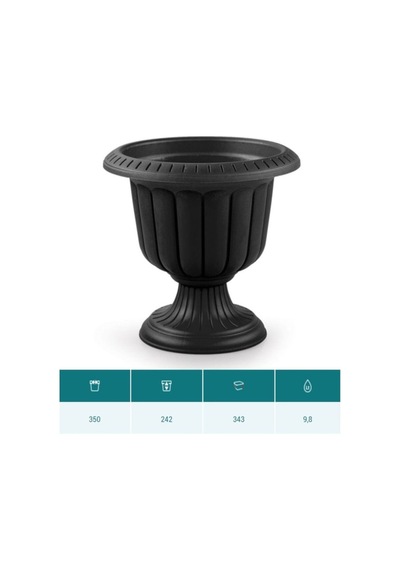 Ucuzzavm Nergiz Saksı Antrasit Dekoratif Saksı 9.8 Lt