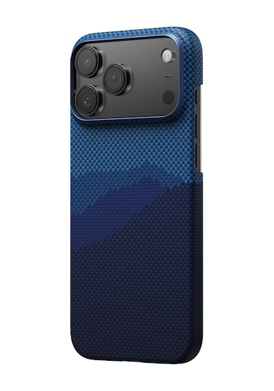 Apple Uyumlu iPhone 17 Pro Max Kılıf M-safe Şarjlı Aramid Fiber Pitaka Tactile Woven Starpeak Serisi Mavi Mavi