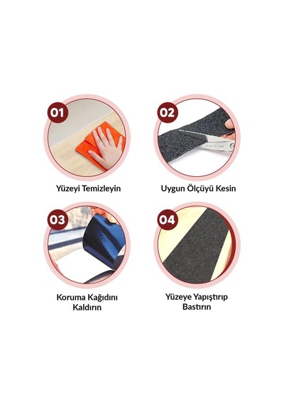 15 Mt Bondit Siyah Yapışkanlı Kaygan Zemin Basamak Merdiven Kaydırmaz Bant 50mm