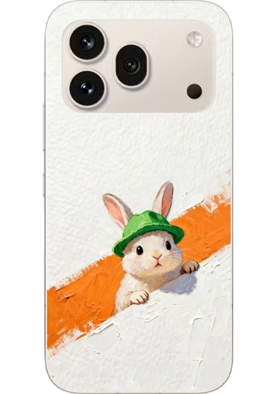 Honor 600 Pro Uyumlu Yeşil Şapkalı Tavşan Baskılı Silikon Kılıf Renkli
