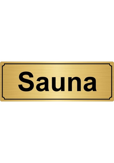 Sauna Yönlendirme Levhası 7Cmx20Cm Altın Renk Metal