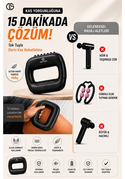 Ds20 G5 Tip Şarjlı Vücut Masaj Cihazı Sıkılaştırıcı Ve Selülit Azaltıcı Masaj Aleti Siyah