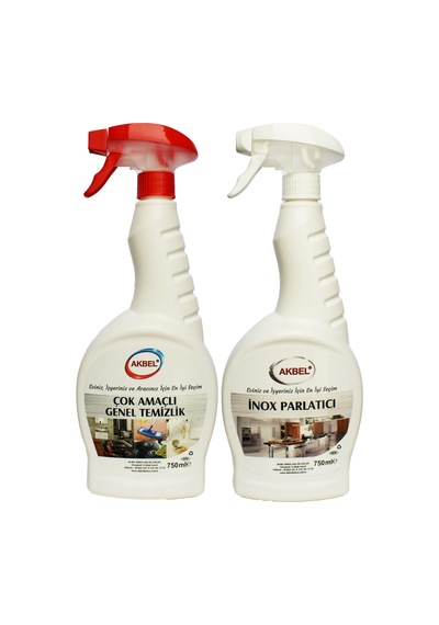 Akbel Ankastre ve Inox Parlatıcı 750 ML +  Çok Amaçlı Genel Temizlik 750 ML