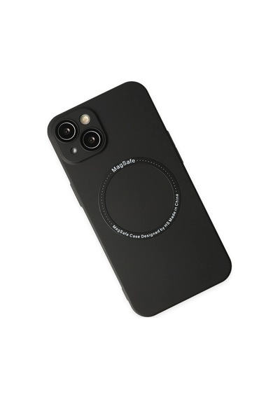 Apple Uyumlu iPhone 14 Plus Kılıf Jack Magneticsafe Lens Silikon Siyah/