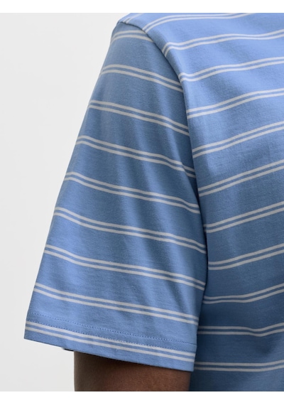 Jack & Jones Erkek Çizgili Nakis Islemeli Tisört - Norrebro - 12291021 Marina
