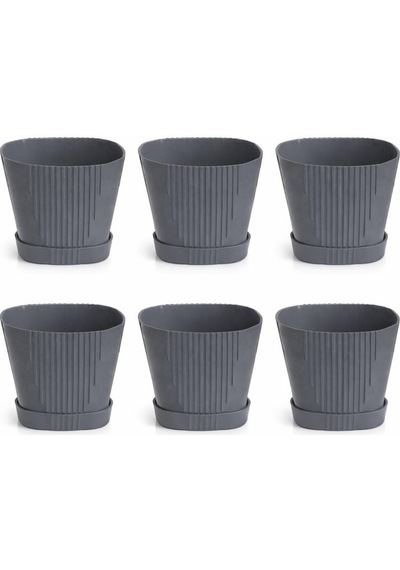 So-zb01 Zambak Plastik Dekoratif Saksı 0.8 Lt No:1 Antrasit 6 Adet