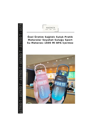 Özel Üretim Sağlıklı Suluk Pratik Mataralar Seyahat Suluğu Sport Su Matarası 1600 Ml Bpa İçermez Çok Renkli