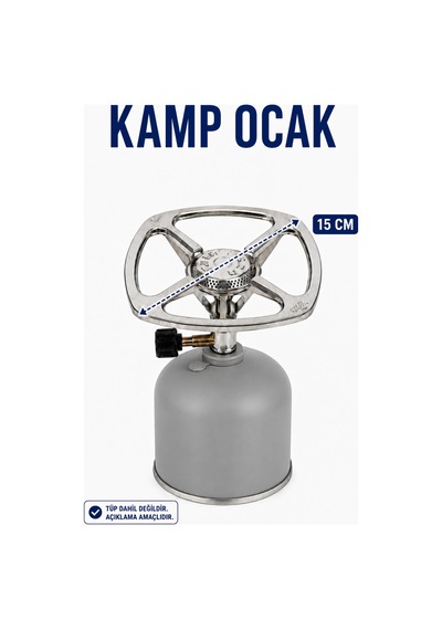 Kamp Ocağı Portatif Gaz Kartuş Uyumlu Piknik Ocağı Gri