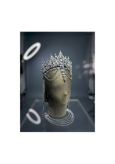 Diamond Veil Crown Alınlıklı Gelin,kına,nişan,söz,after,bride,party Taç Lacivert - 885835840 Lacivert
