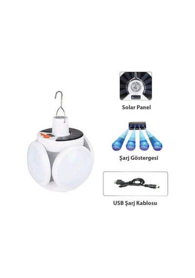 Tedar P-038 Solar Güneş Enerji Ve Usb Sarjli 5 Kanatlı Najmaddin Standart