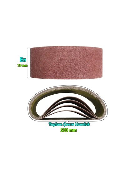 10 Adet Sonsuz Bant 40 Kum Tank Palet Zımpara Kağıdı 75 X 533 Mm