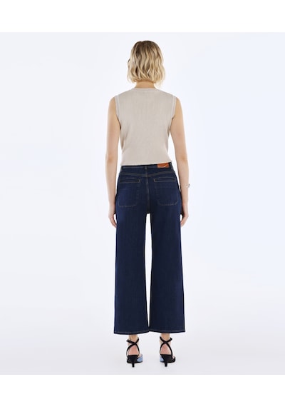 Yargıcı Nakış Detaylı Yüksek Bel Rahat Fit Denim Pantolon 25ykpn3016x 515 Mavi