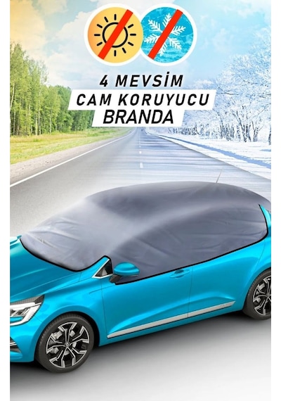 Yarım Branda Araba Oto Kar Buz Güneş Önleyici Ön Yan Arka Cam Koruyucu Araç Örtüsü Universal