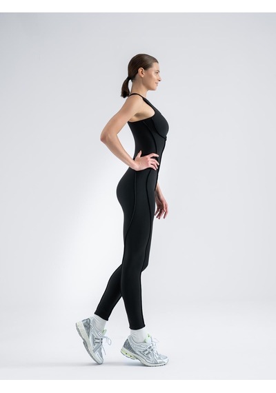 Lismina Sculpt Line Askılı Spor Tayt Tulum Siyah