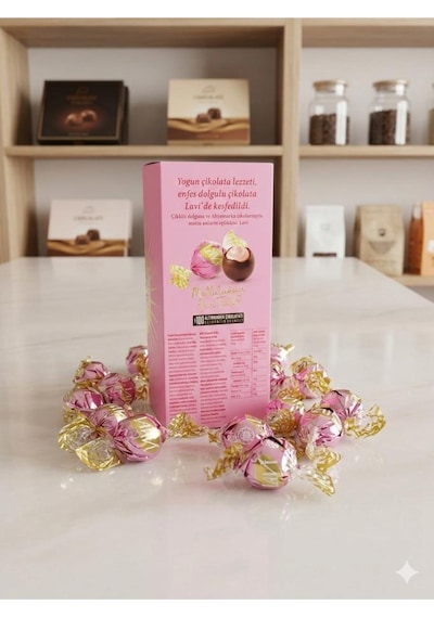 Kahve Dünyası Lavi Sevgiliye Özel Çilekli Dolgulu Sütlü Çikolata 250g