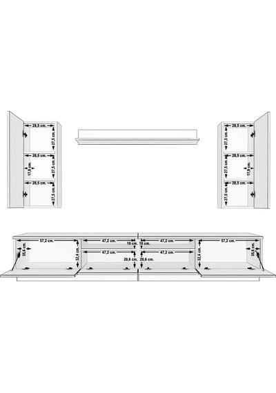 Decoraktiv Trendstyle 5220ds Slm Tv Ünitesi Tv Sehpası Ceviz