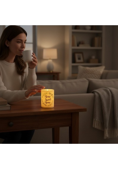 Home Sweet Home Led Işıklı Mum Pilli Led Işık