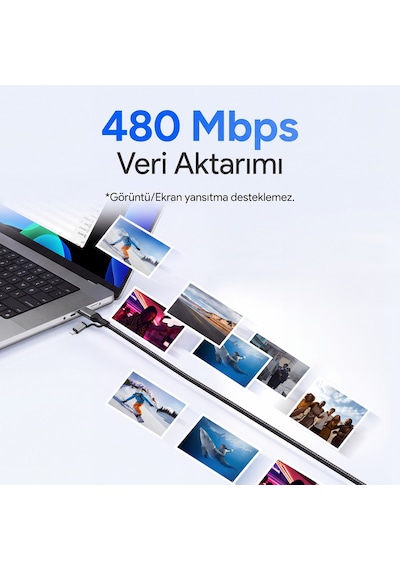Juo 60w 4'ü 1 Arada Type-c / Usb-a / Lightning Dijital Led Ekranlı Örgülü Hızlı Şarj Ve Data Kablosu 1.2 Metre