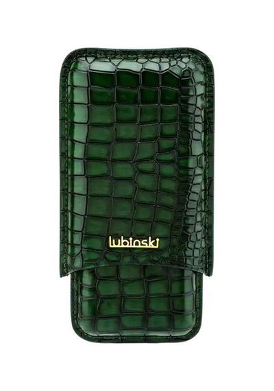 Lubinski Deri 3'lü Puro Kılıfı Yeşil Croco 60 Ring Lb-512