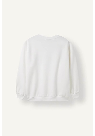 Defacto Oversize Bisiklet Yaka Baskılı Kalın Sweatshirt I3318ax26wner105 Ekru-er105