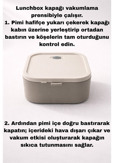 Tier - 2 Katlı Sızdırmaz Kapaklı Lunchbox 1000 Ml Gri