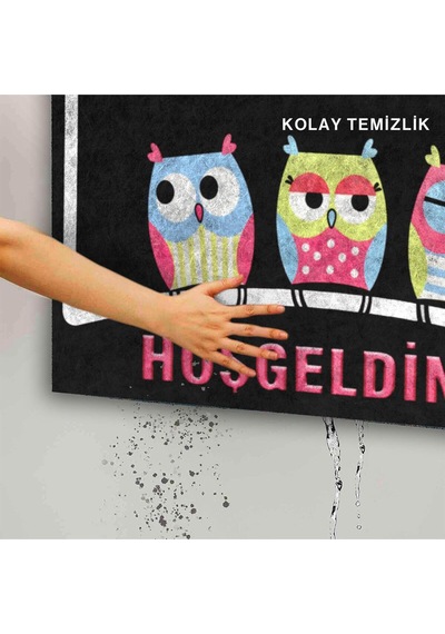 Dekoratif Kapı Önü Paspası - Kaymaz Taban 166 Çok Renkli