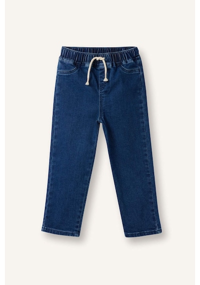 Defacto Düz Paça Beli Lastikli Basic Düz Jean Pantolon Erkek Bebek B6733A524SP Mavi