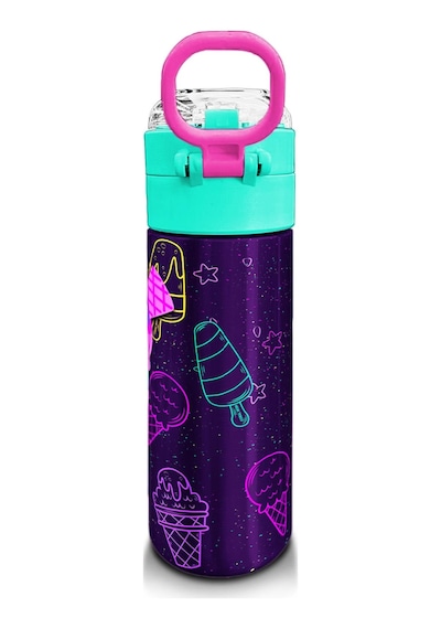 Coral High Kids Mor Pembe Dondurma Desenli Pipetli Ve Direkt İçim Çelik Termos 500 Ml 31980 Mor - Pembe