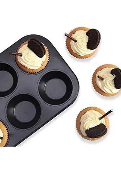 6lı Muffin Kek Kalıbı Metal Malzeme İle Dayanıklı Yapı Yanmaz Ve Yapışmaz Özellikli Klasik Yuvarlak Şekilli Fırın Kalıbı Evde Pratik Tatlı Ve Tuzlu Muffin Kekler Pişirmek İçin Fırına Dayanıklı Kek Kalıbı Diğer