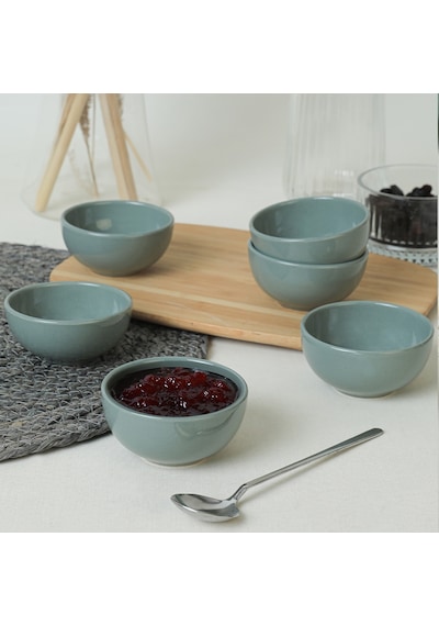 Keramika Yeşil Bulut Mini Çerezlik / Sosluk 8 Cm 6 Adet 326
