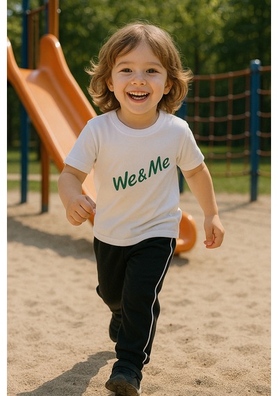 We&me Fitilli Çocuk Alt Eşofman 3 İplik Şardonlu Siyah