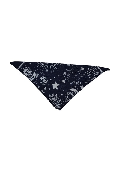 Bandana Atmosfer Desenli Kare Lacivert