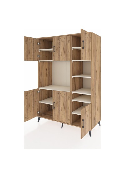 Kronos Dolap 10 Raflı 6 Kapaklı 132x59x195 Çam-çam/aytaşı Çam