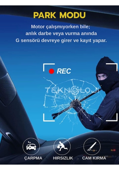 1080p Dash Cam Full Hd Araç İçi Kamera Ön Arka Ve İç Kayıt 3 Kamera Gece Görüşlü G Sensör Geniş Açı